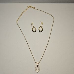 Lia Sophia Gold Necklace and Earring Set